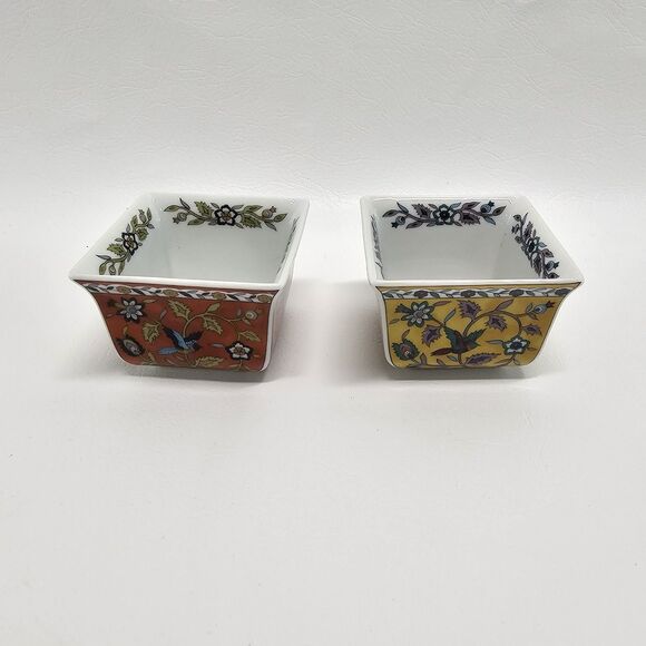 Takahashi Other - Vintage Silk Road Takahashi 2 Pc Ceramic Dish Set Floral Bird Hand Decorated